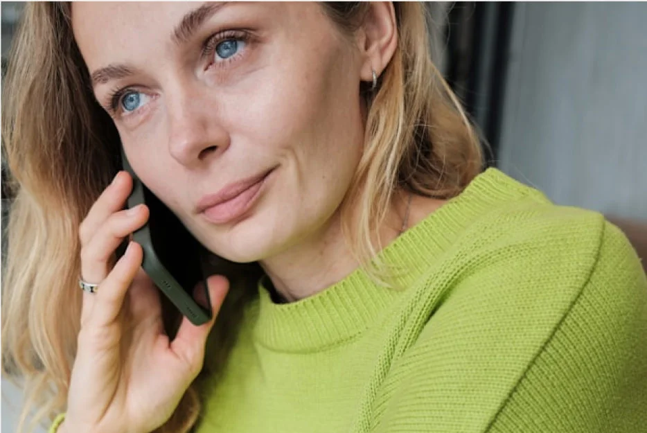 a woman on a phone