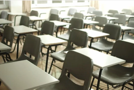 rows of school chairs